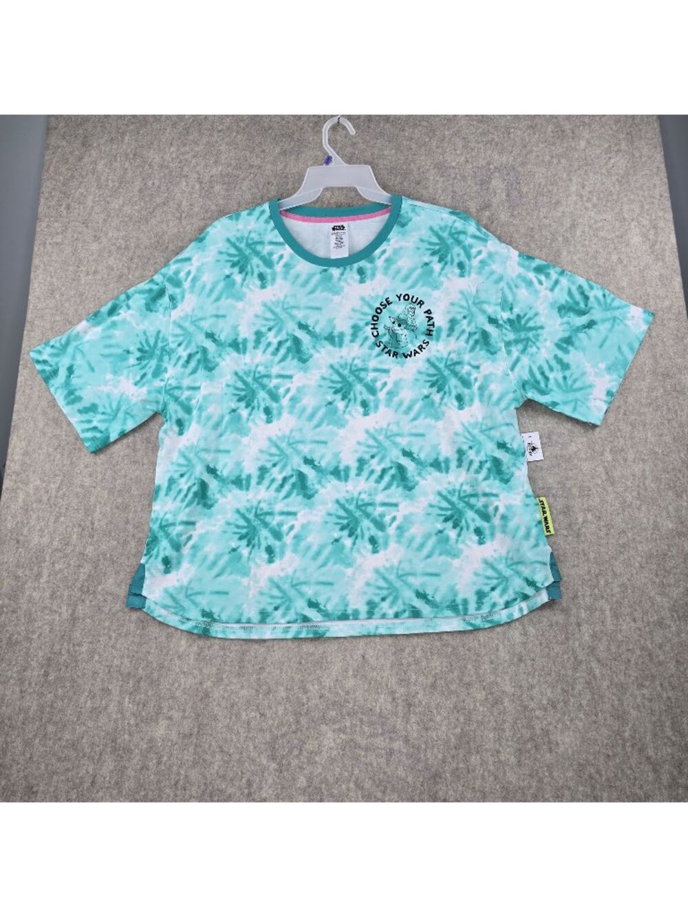 Star Wars Tie-Dye Graphic T-Shirt Choose Your Path Grogu & Mandalorian Green 3XL